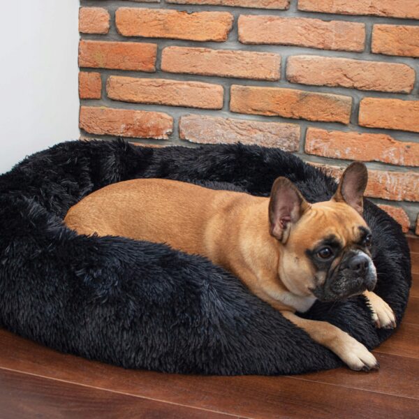 Pat Sersimo pentru caini si pisici, cu husa detasabila, negru, diametru 110cm - Image 7
