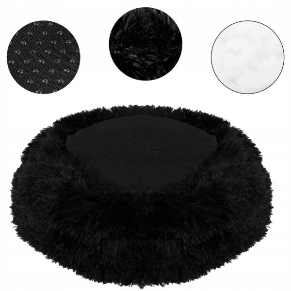 Pat Sersimo pentru caini si pisici, cu husa detasabila, negru, diametru 110cm - Image 12