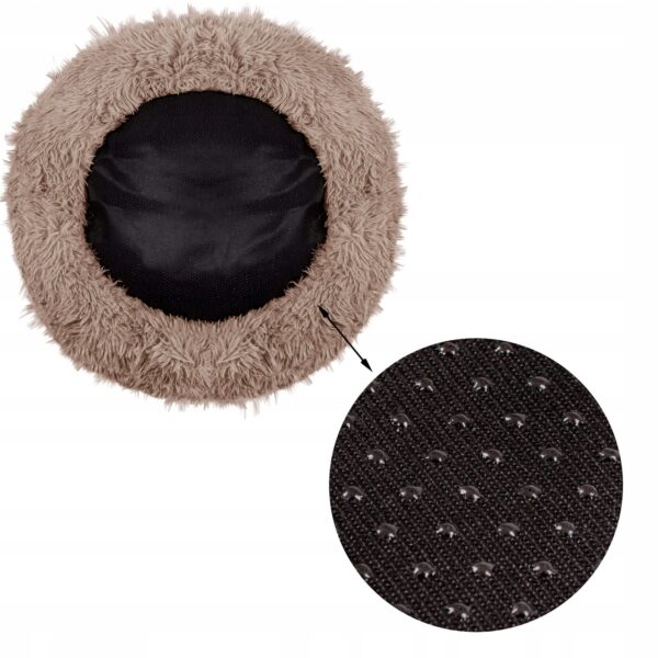 Pat Sersimo pentru caini si pisici, cu husa detasabila, maro deschis, diametru 110cm - Image 11