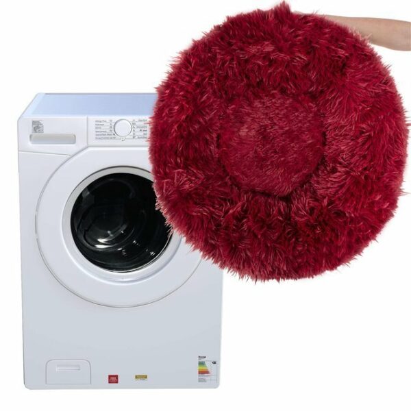 Sersimo ágy kutyáknak és macskáknak, levehető huzattal, bordó, átmérője 40cm - Image 4