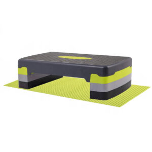 RESIGILAT: Stepper aerobic, ajustabil in 3 trepte, gri/verde, greutate maxima 250 kg, cu covoras de protectie