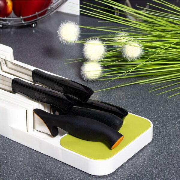 Organizator cutite pentru sertar, 9 compartimente, 40x14cm, alb - Image 5