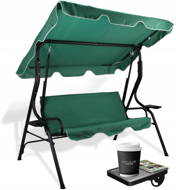 Leagan balansoar gradina Sersimo Modena, 3 locuri, 220kg, verde - Image 6