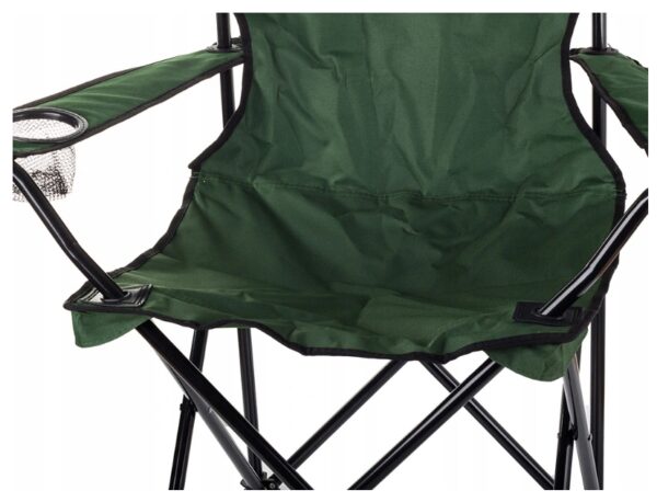 Scaun pliabil camping sau pescuit Sersimo, suport pahar, verde - Image 7