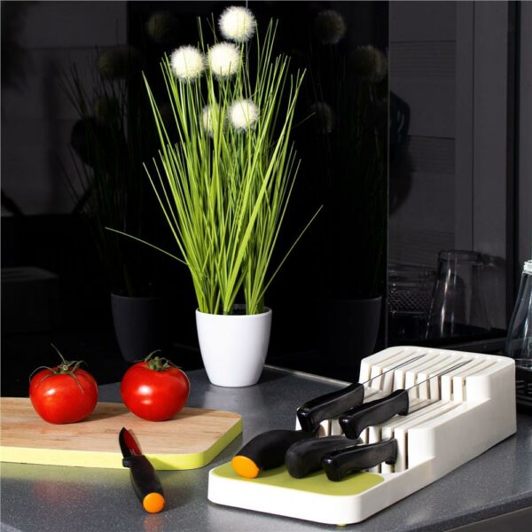 Organizator cutite pentru sertar, 9 compartimente, 40x14cm, alb - Image 7