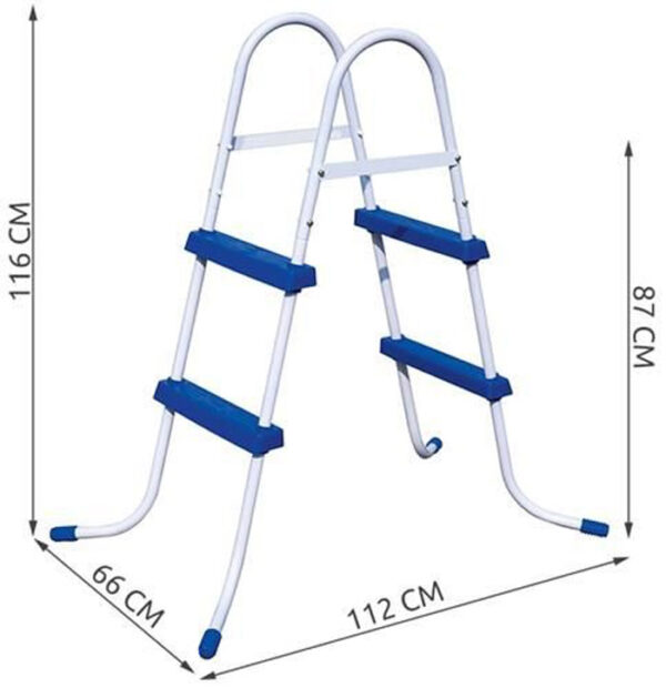 Scara pentru piscina Bestway, cu 2 trepte, 84cm, alb - Image 5