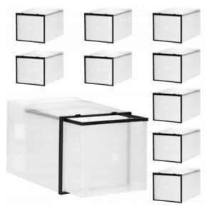 10 db-os cipőrendszerező doboz készlet, 28x20x20, átlátszó