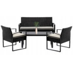 (DL) Set mobilier gradina Sersimo Istanbul, 2 fotolii, canapea si masuta