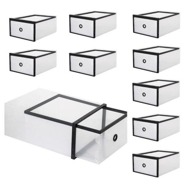 10 db-os cipőrendszerező doboz készlet, 33x23x13, átlátszó