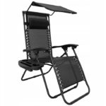 Összecsukható napozóágy Sersimo napellenzővel, 85x77x150 cm, fekete