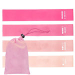 Sersimo 4 db fitnesz gumiszalag készlet, rózsaszín, 4 nehézségi fokozat