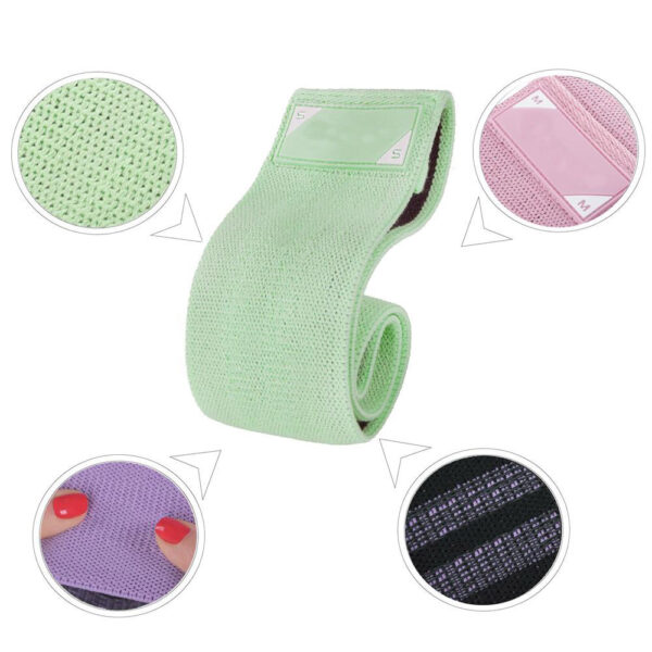 (DL) 3 db gumipánt készlet - textil, többszínű, S/M/L, 3 nehézségi fokozat - Image 5
