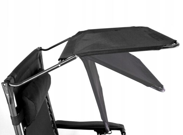 Sezlong pliabil cu parasolar SERSIMO, 85x77x150cm, Negru - Image 11