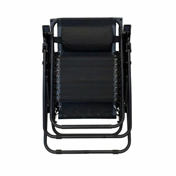 Sezlong pliabil cu parasolar SERSIMO, 85x77x150cm, Negru - Image 12