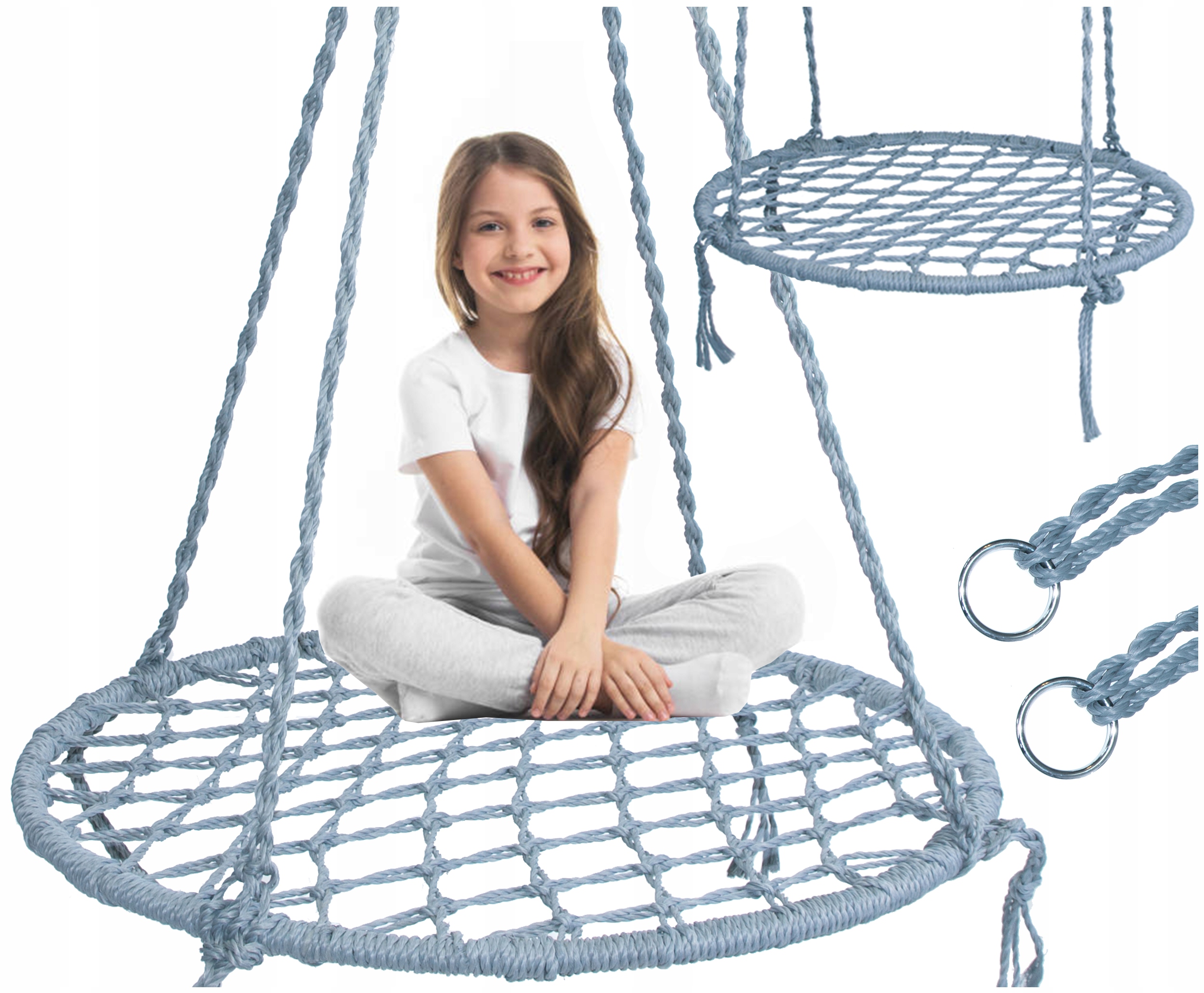 (DL) Scaun rotund tip leagan suspendat GO-L70D1, 80cm, 100kg, gri - Image 8