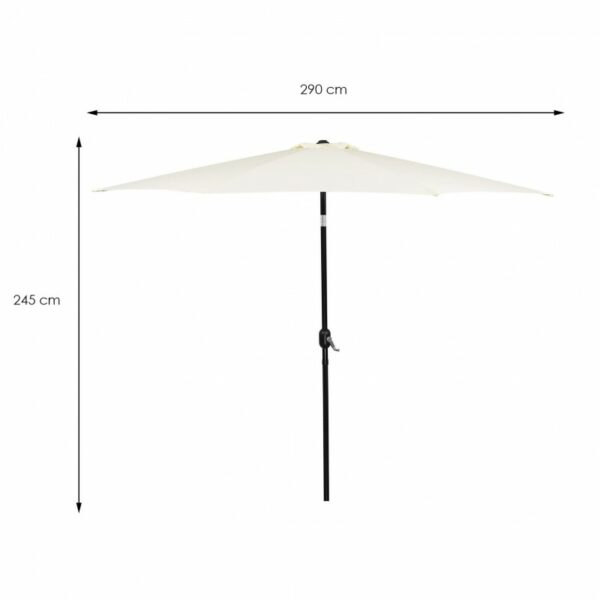 Umbrela terasa gradina, cu manivela si inclinare, GU17, diametru 300cm, Crem - Image 17