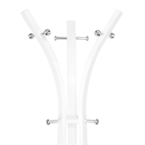 Cuier din metal Sersimo, 9 agatatoare, 180cm, alb - Image 3