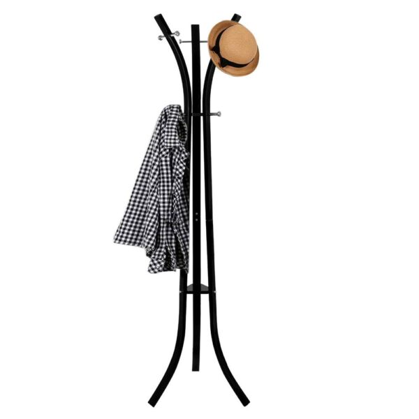 Cuier din metal Sersimo, 9 agatatoare, 180cm, negru - Image 2