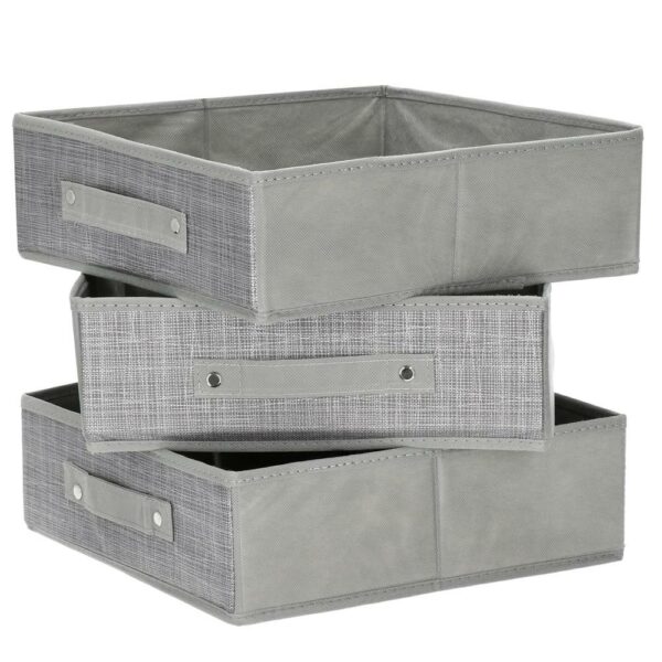 Organizator dulap tip lada cu 3 sertare, Sersimo, textil, gri - Image 3