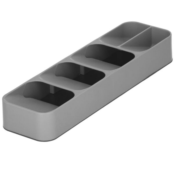 Evőeszköz-rendező fiók, 5 rekeszes, 40x11x5,5cm, szürke - Image 5