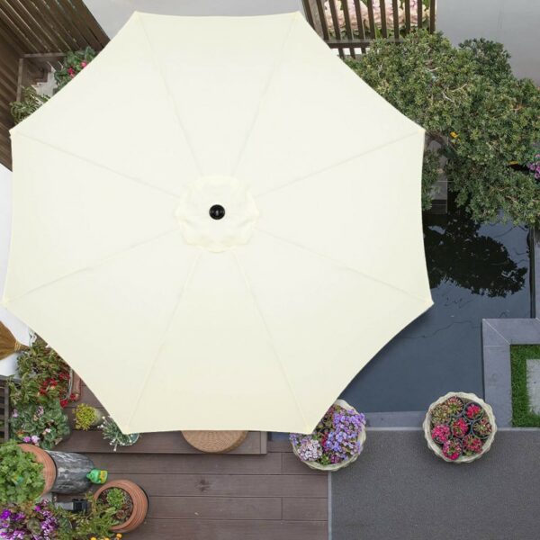 Umbrela terasa gradina, cu manivela si inclinare, GU17, diametru 300cm, Crem - Image 5