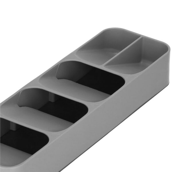 Evőeszköz-rendező fiók, 5 rekeszes, 40x11x5,5cm, szürke - Image 6