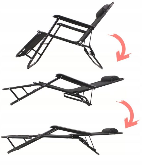 Sezlong pliabil SERSIMO, Relax Zero Gravity, 80x60x153cm, Negru - Image 5