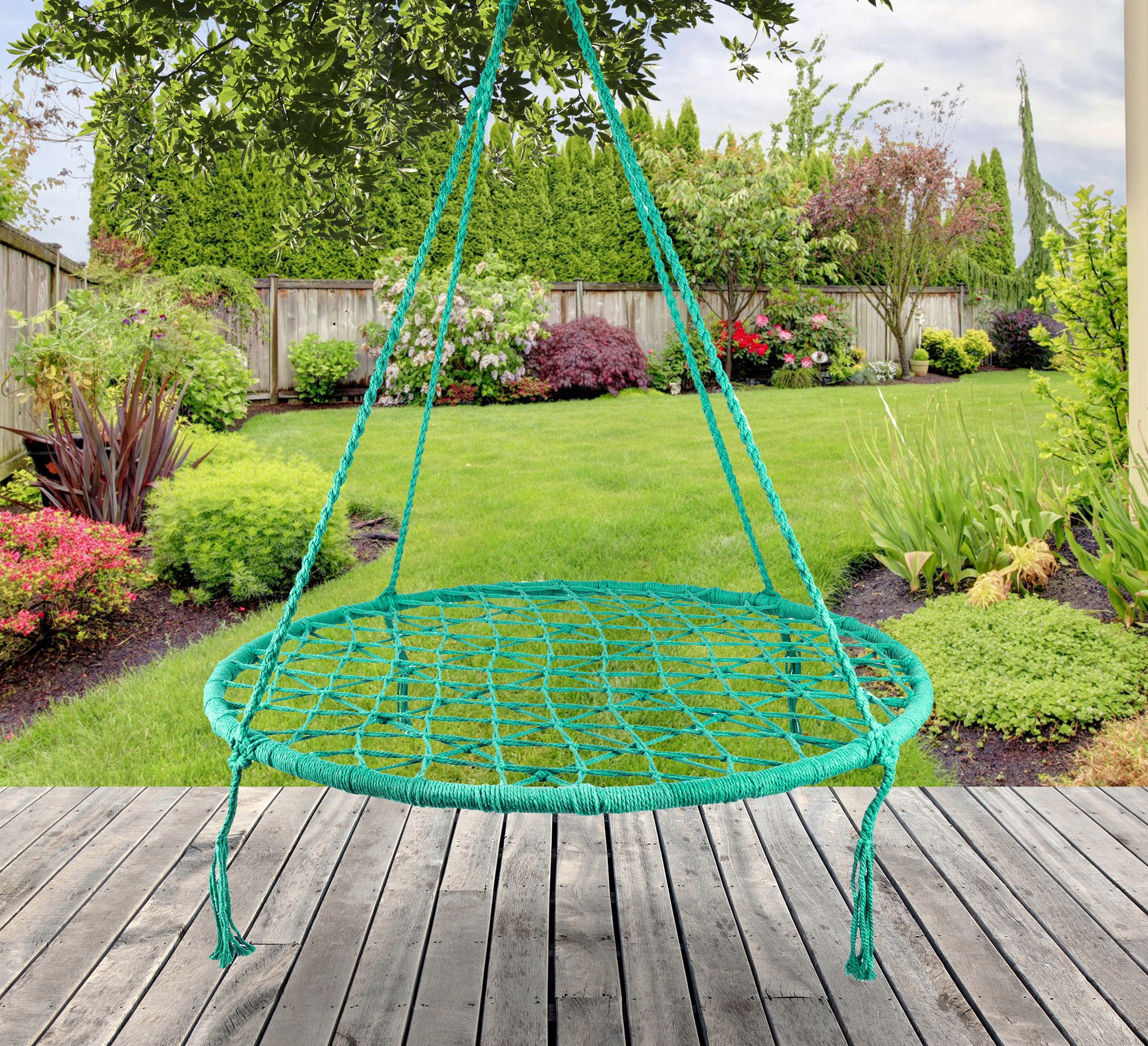 (DL) Scaun rotund tip leagan suspendat GO-L70D3, 100cm, verde - Image 5