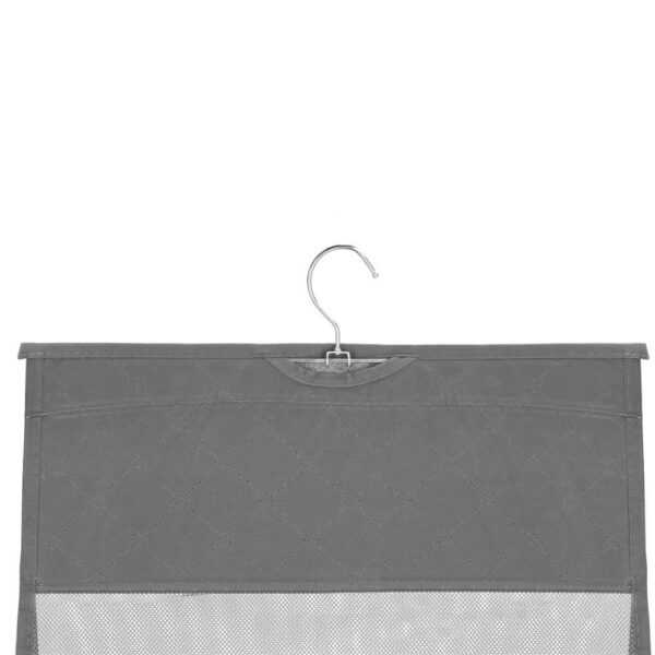 Organizator dulap posete Sersimo, 3 compartimente, textil, gri - Image 7