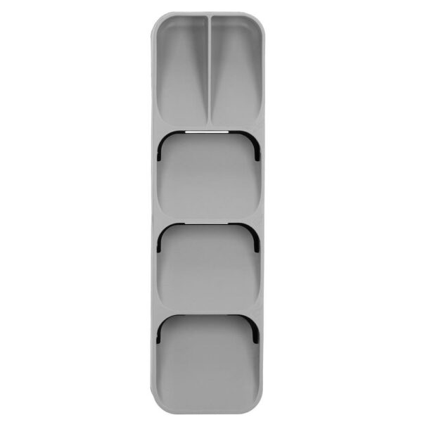 Evőeszköz-rendező fiók, 5 rekeszes, 40x11x5,5cm, szürke - Image 8