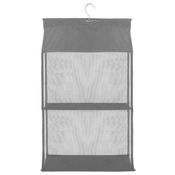 (DL) Organizator dulap posete Sersimo, 2 compartimente, textil, gri - Image 8