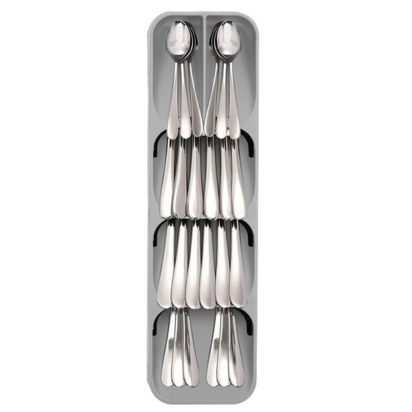 Evőeszköz-rendező fiók, 5 rekeszes, 40x11x5,5cm, szürke - Image 9