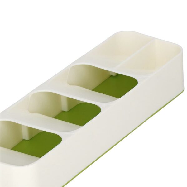 Fiókos evőeszköz rendszerező, 5 rekeszes, 40x11x5,5 cm, fehér - Image 7