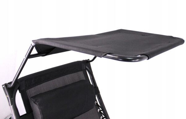 Sezlong pliabil cu parasolar SERSIMO, 85x77x150cm, Negru - Image 8