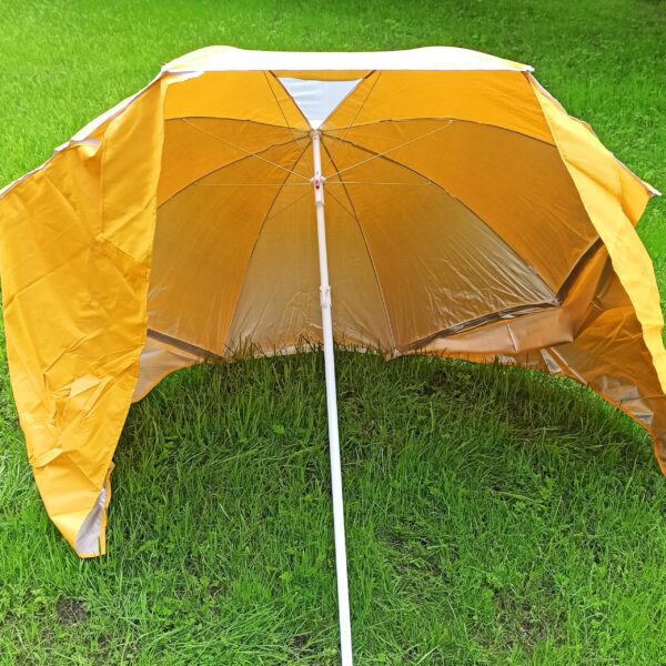 Umbrela tip cort de plaja, cu 2 pereti laterali, 170cm, galben - Image 4
