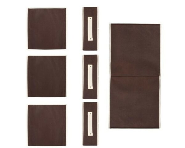 Láda típusú gardrób rendszerező 3 fiókkal, Sersimo, textil, barna - Image 8