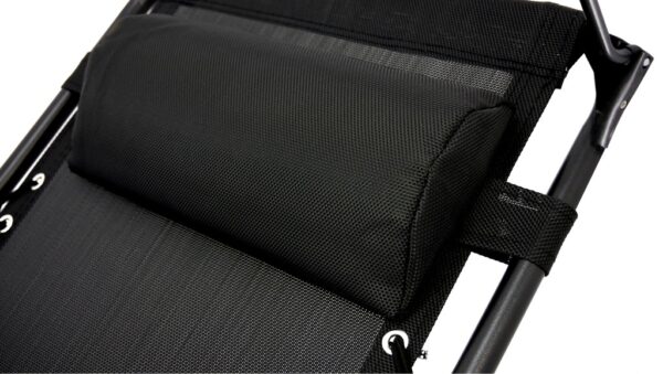 Sezlong pliabil cu parasolar SERSIMO, 85x77x150cm, Negru - Image 9