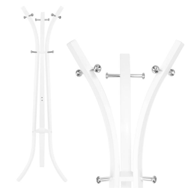 Cuier din metal Sersimo, 9 agatatoare, 180cm, alb - Image 10
