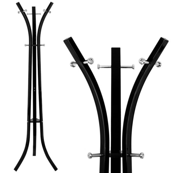 Cuier din metal Sersimo, 9 agatatoare, 180cm, negru - Image 9