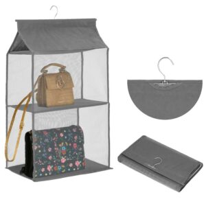(DL) Organizator dulap posete Sersimo, 2 compartimente, textil, gri