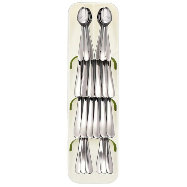 Fiókos evőeszköz rendszerező, 5 rekeszes, 40x11x5,5 cm, fehér - Image 9