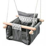 Leagan pentru copii si bebelusi din lemn Sersimo, 40x30cm, gri