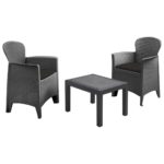 (DL) Set mobilier gradina Sersimo Atika, masa, 2 fotolii, gri antracit