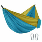(DL) Hamac Sersimo dublu din material parasuta 140x290cm, albastru portocaliu
