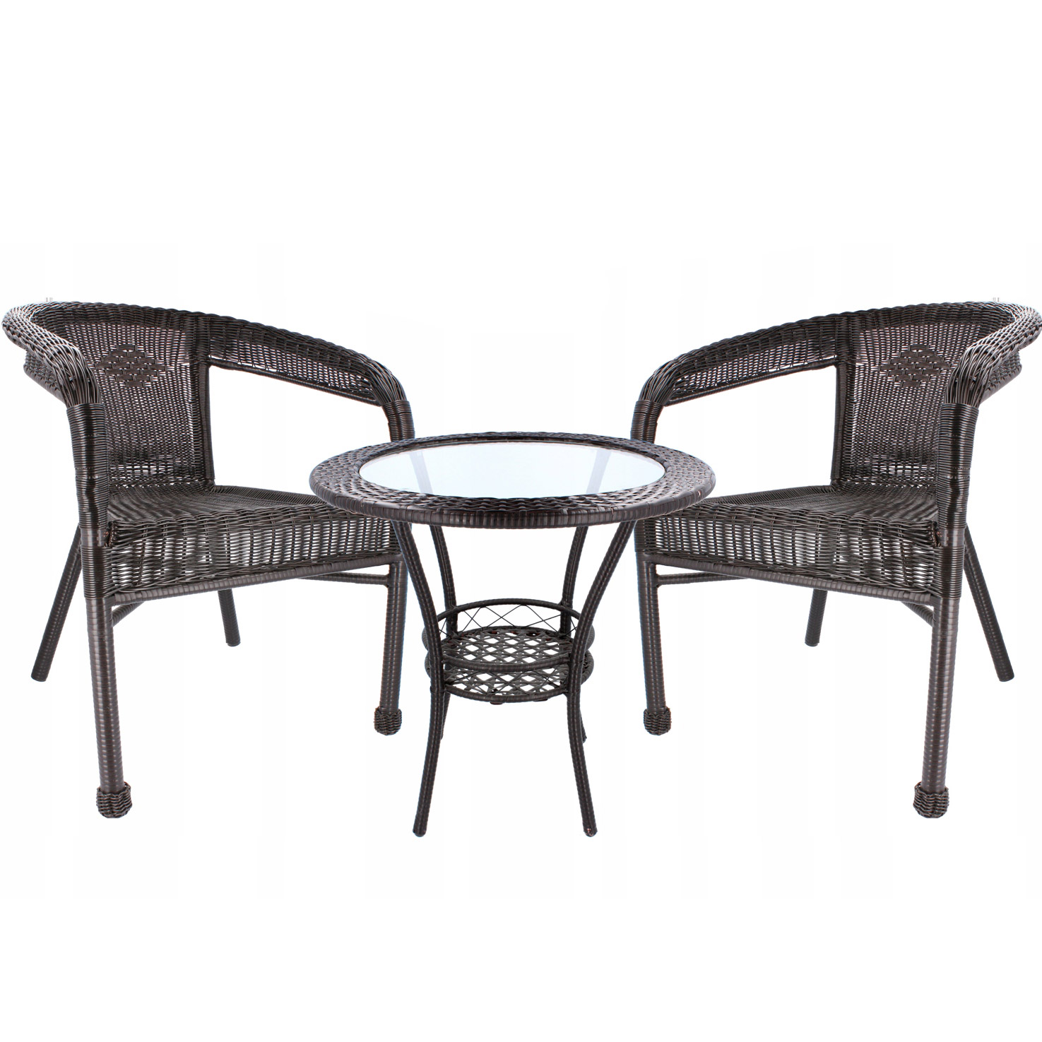 (DL) Set mobilier gradina Sersimo Alicante, 2 scaune, 1 masa, maro