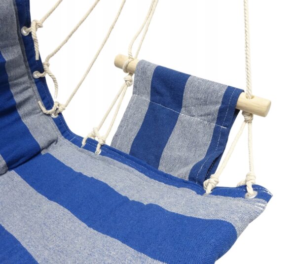 Hamac scaun suspendat brazilian Sersimo, 120kg, albastru alb - Image 2