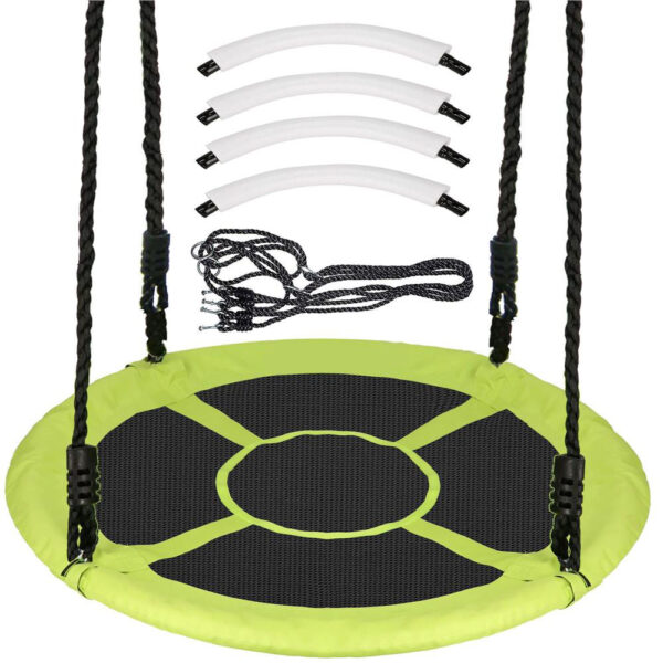 Leagan tip cuib Sersimo NS22, diametru 110cm, inaltime reglabila, pentru exterior, sarcina 150 kg, Verde Negru - Image 2