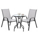 Sersimo Torino kerti bútorkészlet, 2 szék, 1 asztal, szürke