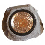(DL) Lampa solara imitatie piatra Sersimo, 13x15x10 cm, gri negru