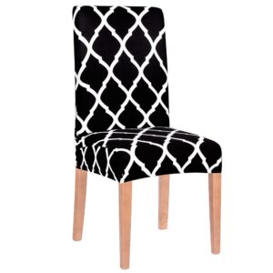 Univerzális székhuzat, univerzális méret, poliészter és spandex, 45 x 60 cm, fekete-fehér
